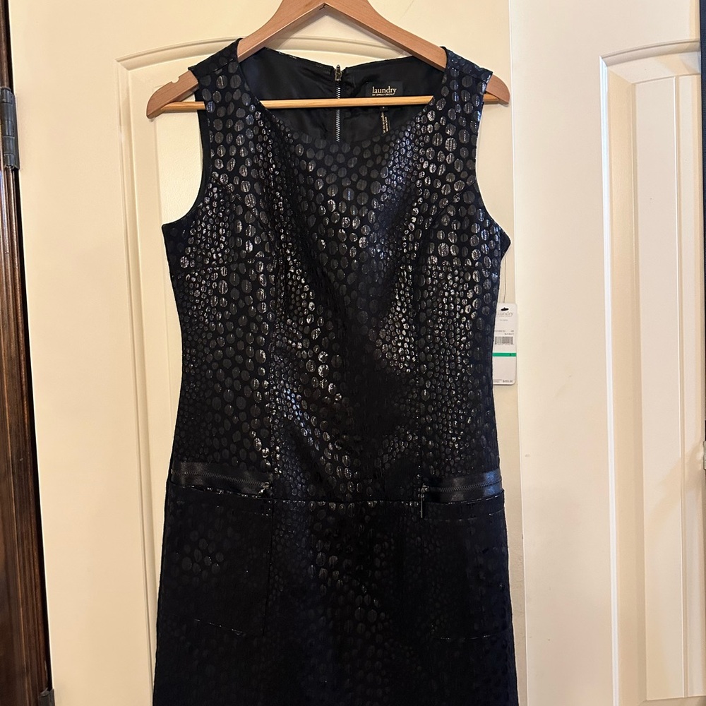 Laundry By Shelli Segal Black Textured Mini Dress